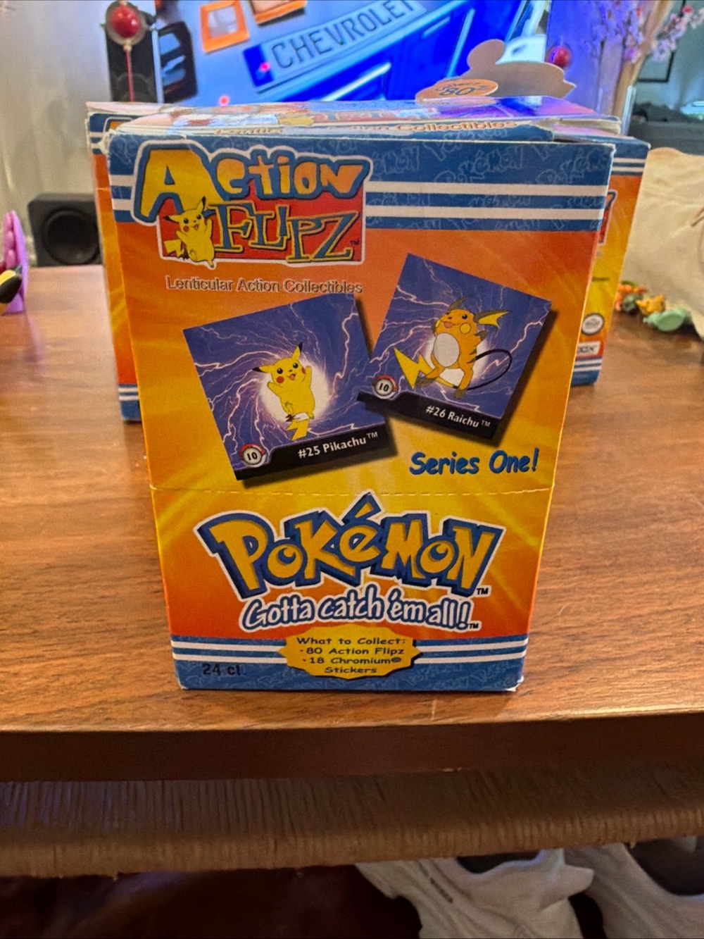 Pokemon Box with Bright Orange and Blue Packaging